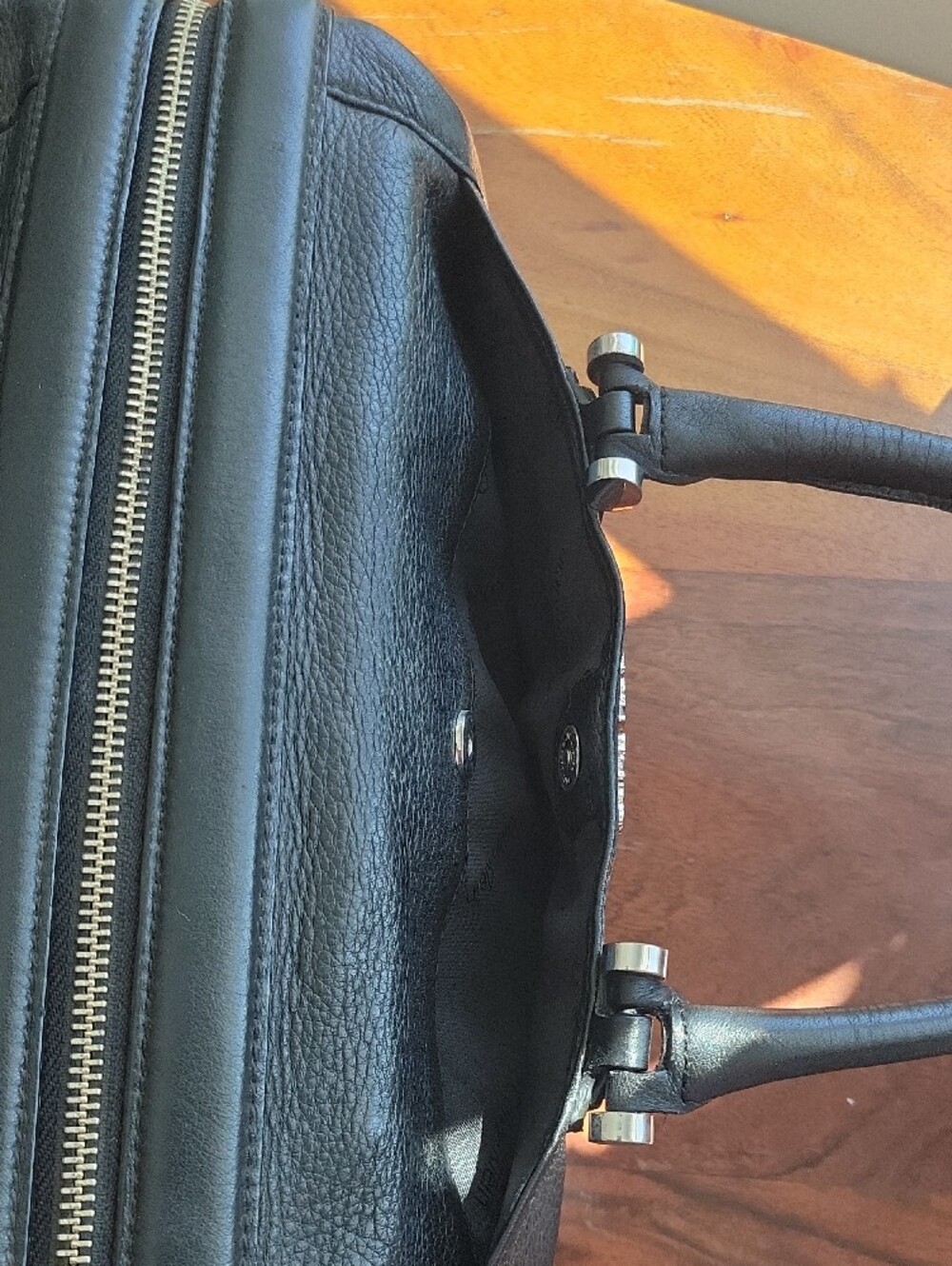 Calvin Klein Black Genuine Pebbled Leather (Doctor's Bag) Satchel - Picture 7 of 11